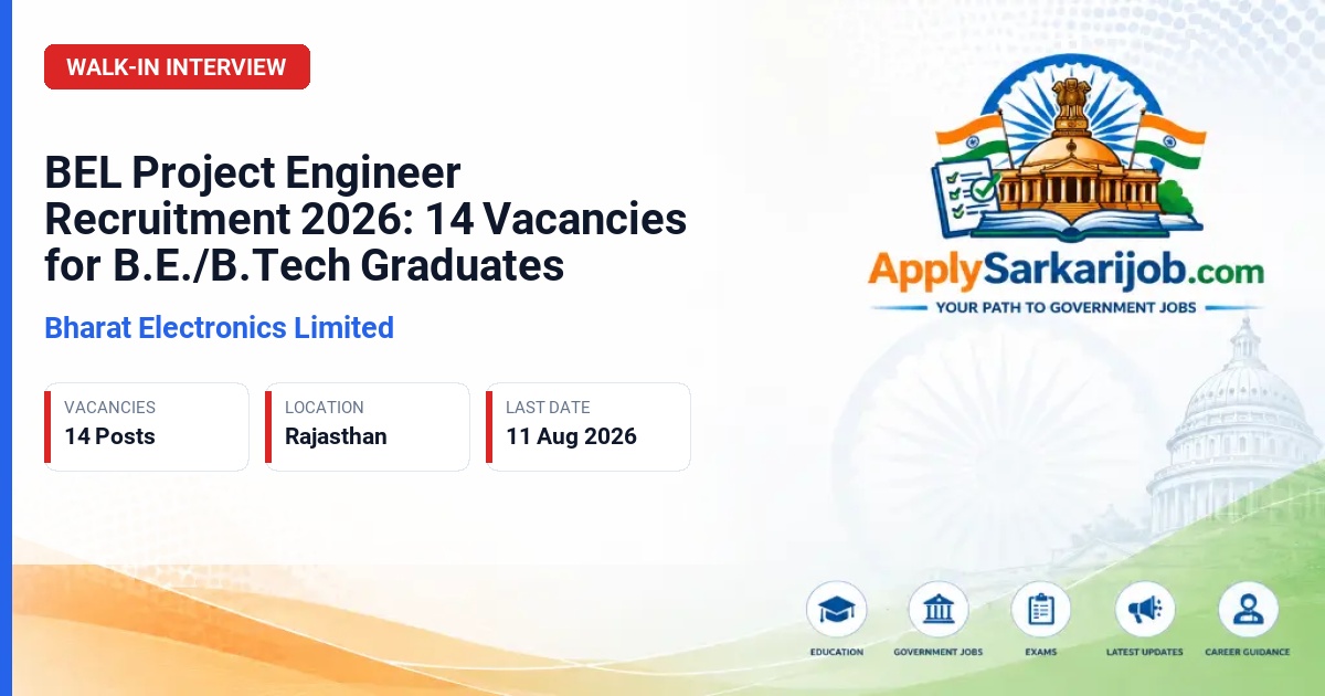 Bharat Electronics Limited - Project Engineer (PE) Official Notification Poster & Schedule