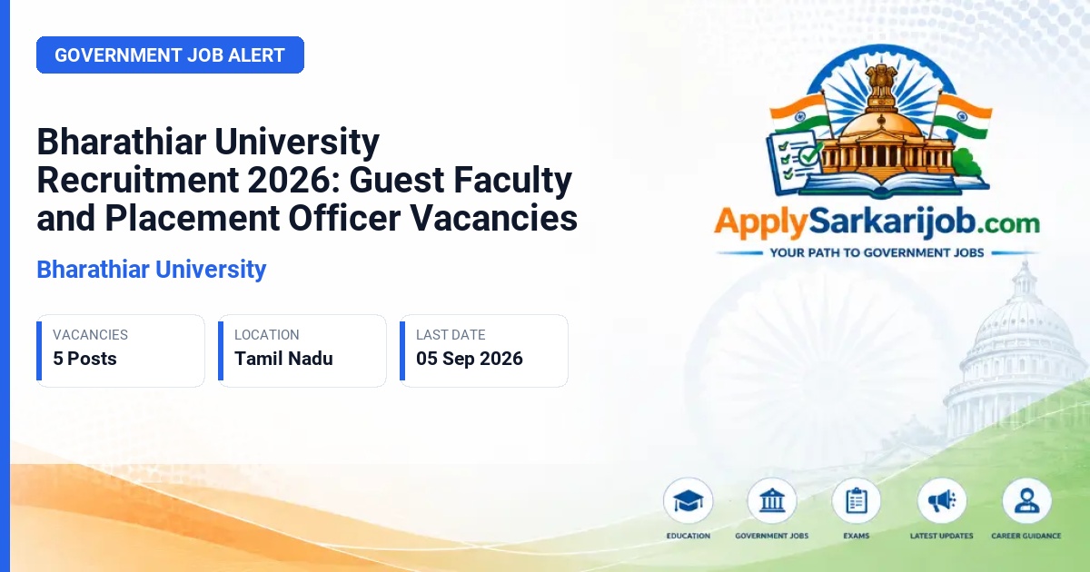 Bharathiar University - Guest Faculty / Placement Officer Official Notification Poster & Schedule