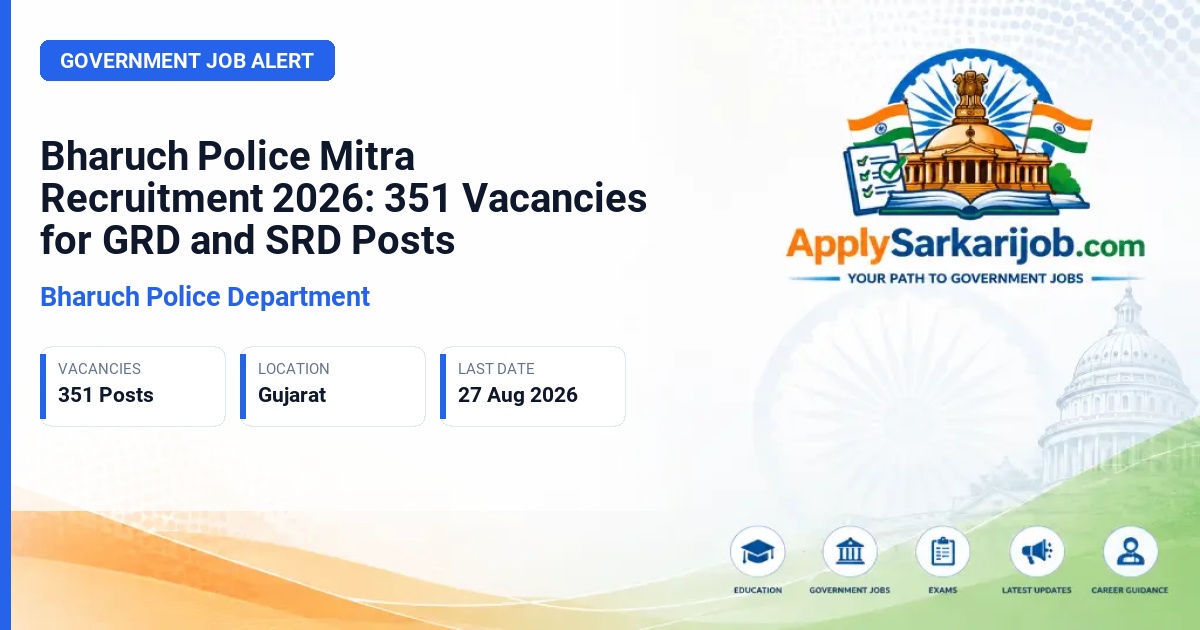 Bharuch Police Department - Police Mitra (GRD and SRD) Official Notification Poster & Schedule