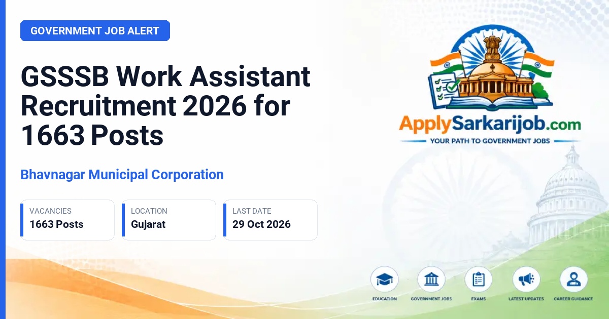 Bhavnagar Municipal Corporation - Work Assistant, Class 3 Official Notification Poster & Schedule