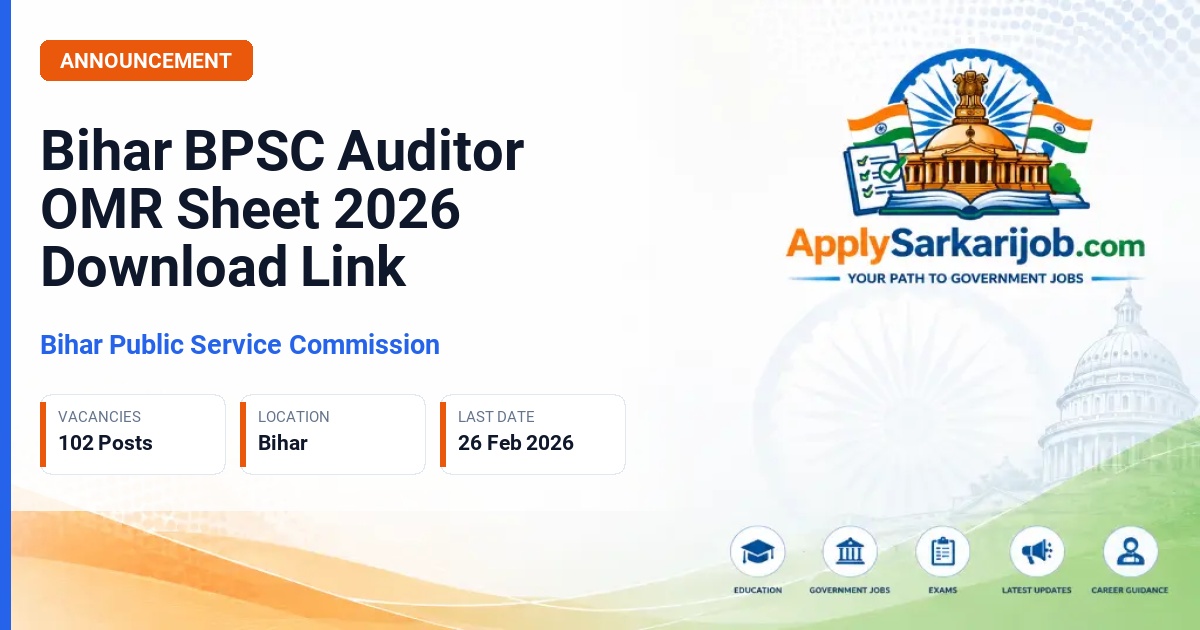 Bihar Public Service Commission - Auditor Official Notification Poster & Schedule