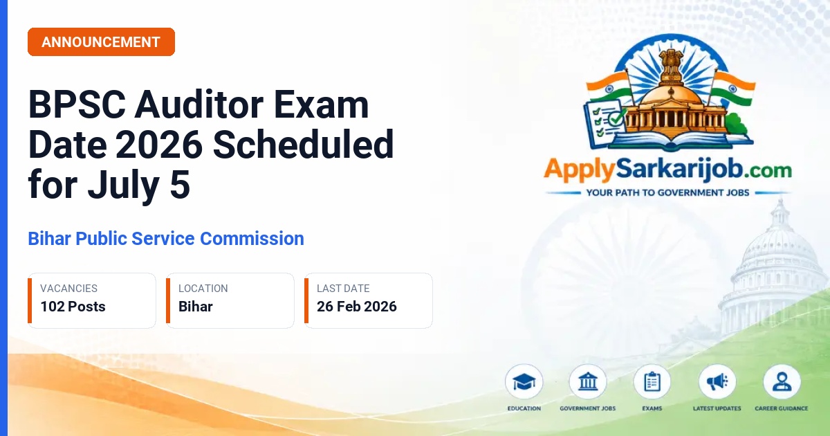Bihar Public Service Commission (BPSC) - Auditor Official Notification Poster & Schedule