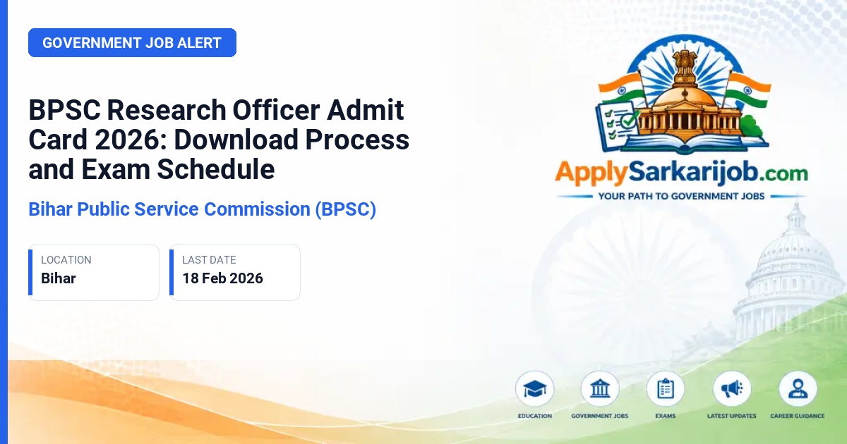 Bihar Public Service Commission (BPSC) - Research Officer Official Notification Poster & Schedule