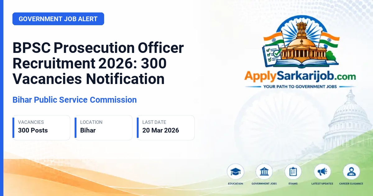 Bihar Public Service Commission (BPSC) - Prosecution Officer Official Notification Poster & Schedule