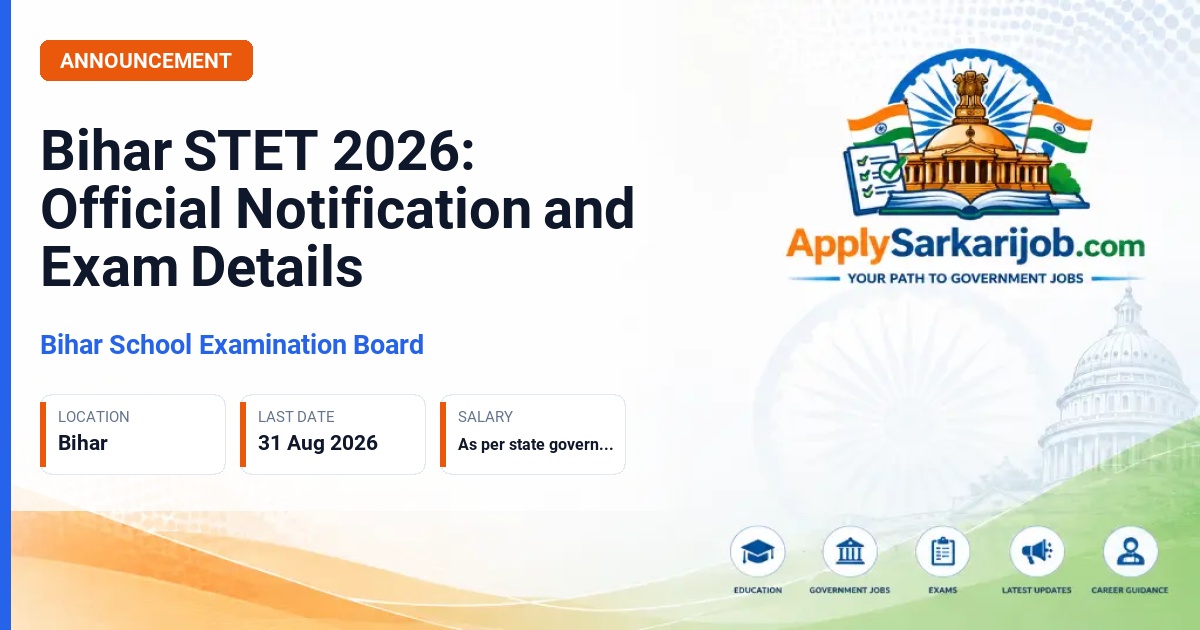 Bihar School Examination Board - Secondary and Senior Secondary Teacher Official Notification Poster & Schedule