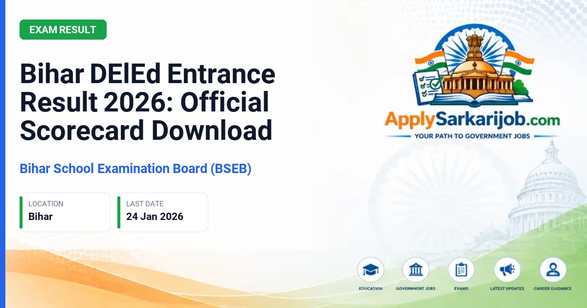 Bihar School Examination Board (BSEB) - D.El.Ed Course Admission Official Notification Poster & Schedule