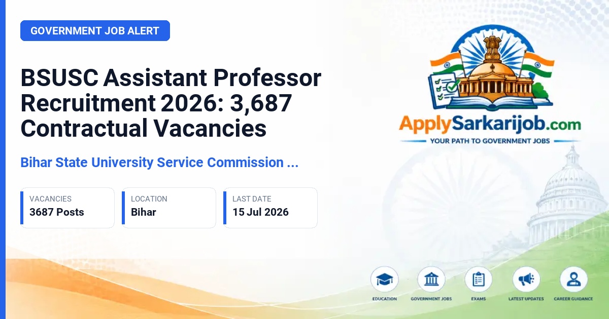 Bihar State University Service Commission (BSUSC) - Assistant Professor Official Notification Poster & Schedule