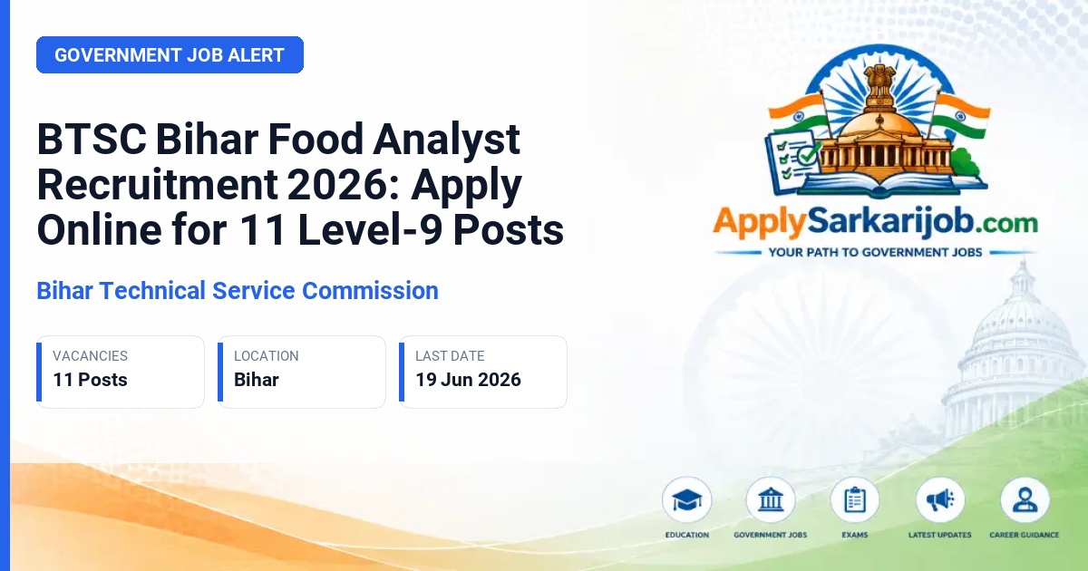 Bihar Technical Service Commission - Food Analyst Official Notification Poster & Schedule