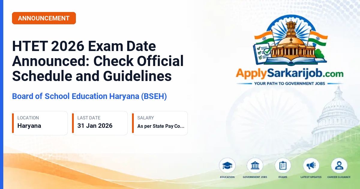 Board of School Education Haryana (BSEH) - HTET Teacher Eligibility Official Notification Poster & Schedule