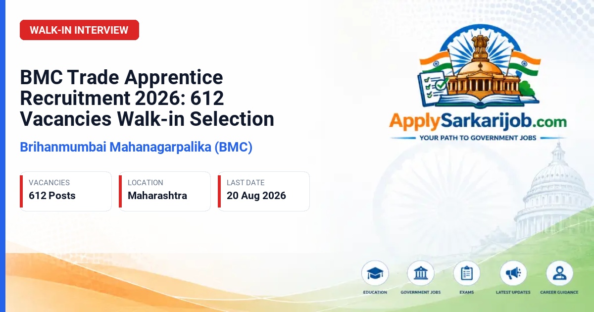 Brihanmumbai Mahanagarpalika (BMC) - Trade Apprentice Official Notification Poster & Schedule