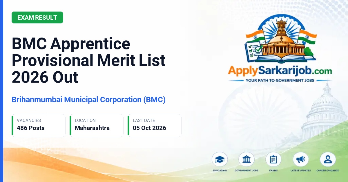 Brihanmumbai Municipal Corporation (BMC) - Apprentice Official Notification Poster & Schedule