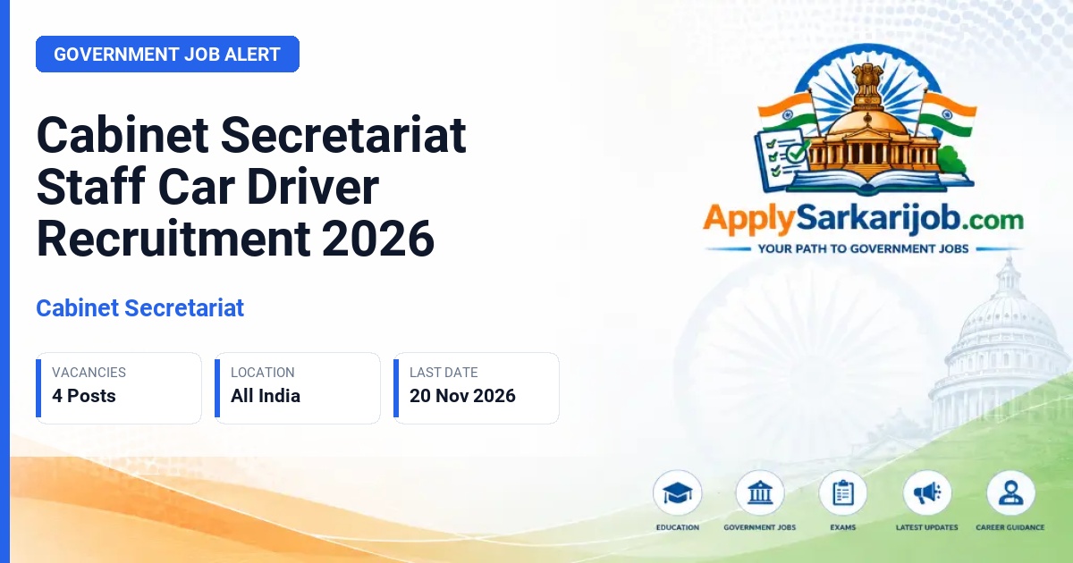 Cabinet Secretariat - Staff Car Driver (Ordinary Grade) Official Notification Poster & Schedule