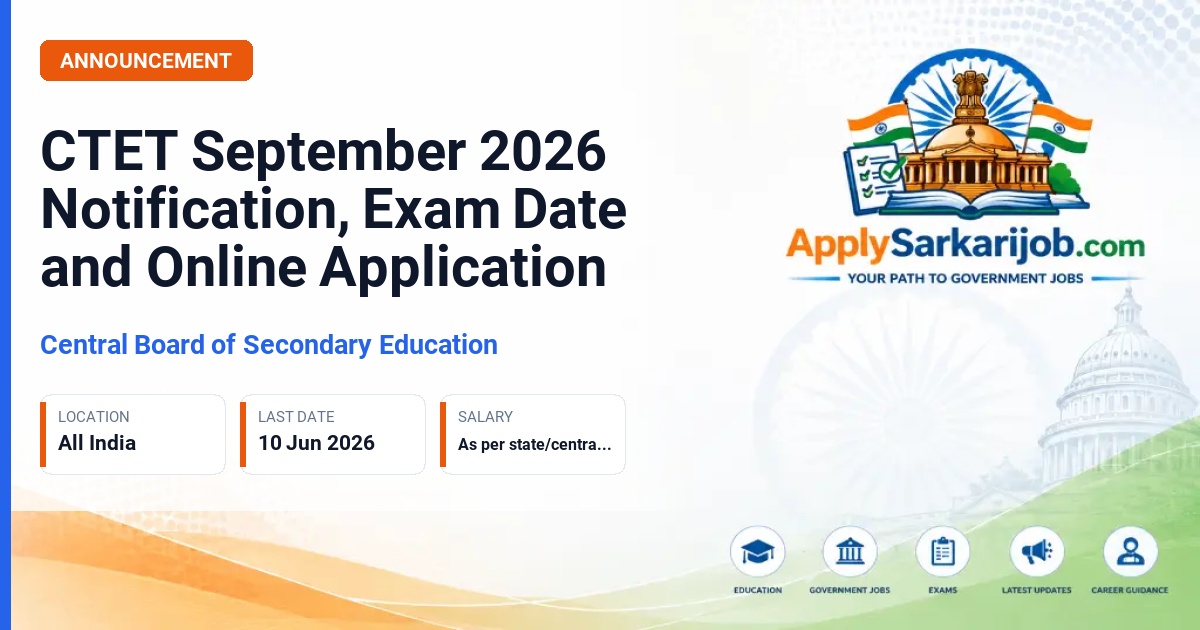 Central Board of Secondary Education (CBSE) - Teacher Eligibility Test Official Notification Poster & Schedule