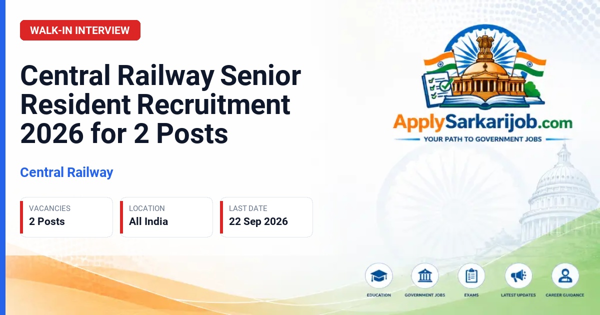 Central Railway - Senior Resident Official Notification Poster & Schedule