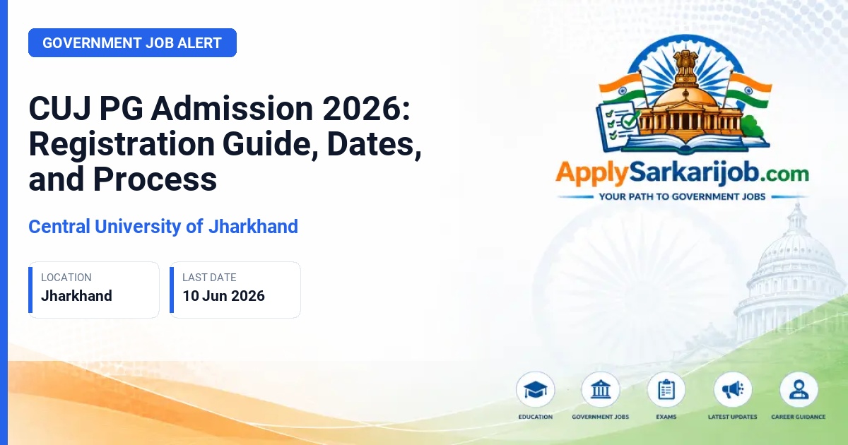 Central University of Jharkhand - CUJ PG Admission 2026: Registration Guide, Dates, and Process Official Notification Poster & Schedule