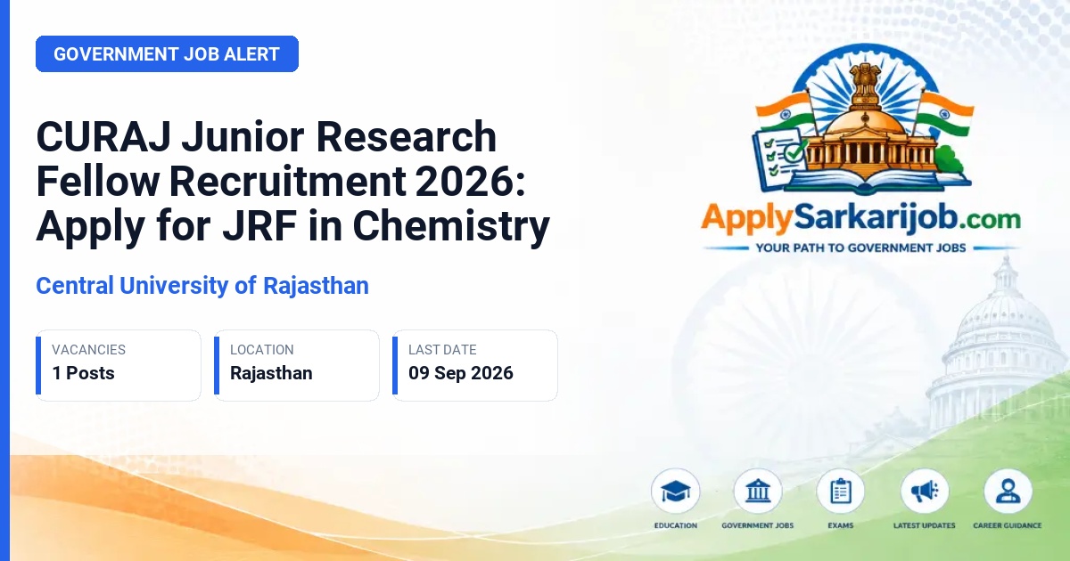 Central University of Rajasthan - Junior Research Fellow Official Notification Poster & Schedule