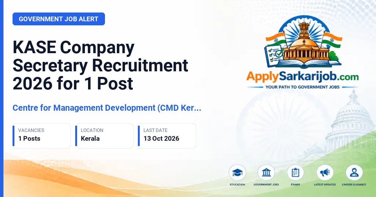 Centre for Management Development (CMD Kerala) - Company Secretary Official Notification Poster & Schedule