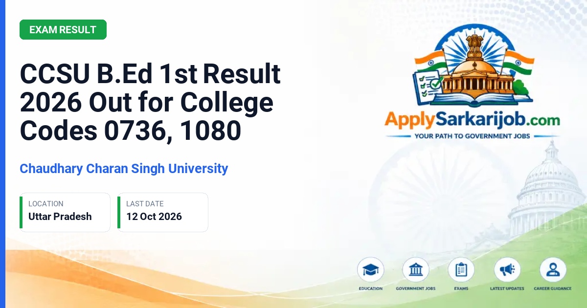 Chaudhary Charan Singh University - B.Ed-Ist-2026 Official Notification Poster & Schedule
