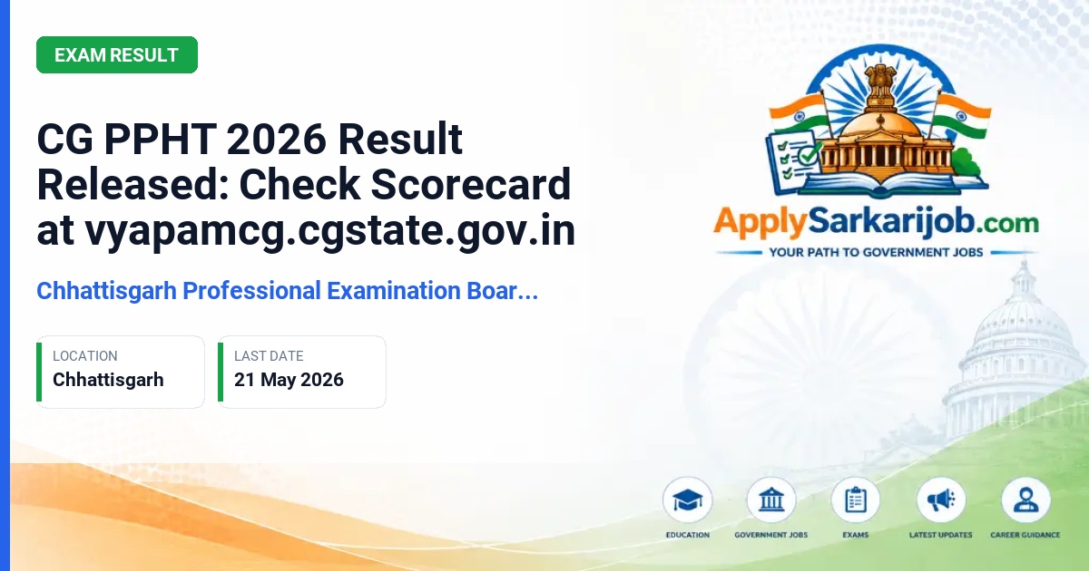 Chhattisgarh Professional Examination Board (CG Vyapam) - Admission to B.Pharmacy and D.Pharmacy Courses Official Notification Poster & Schedule