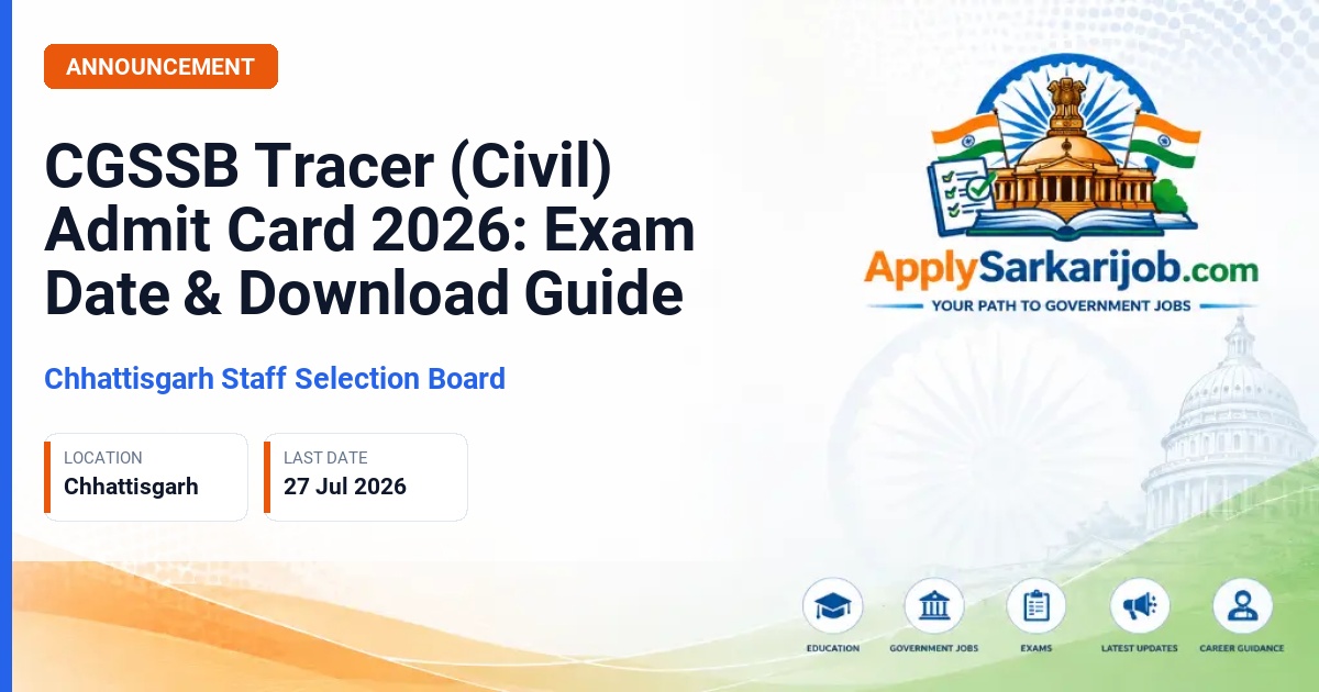 Chhattisgarh Staff Selection Board - Tracer (Civil) Official Notification Poster & Schedule