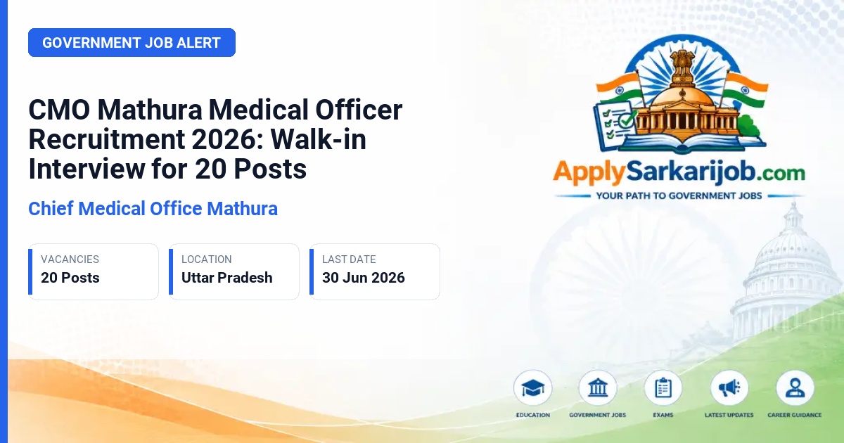Chief Medical Office Mathura - Medical Officer Official Notification Poster & Schedule