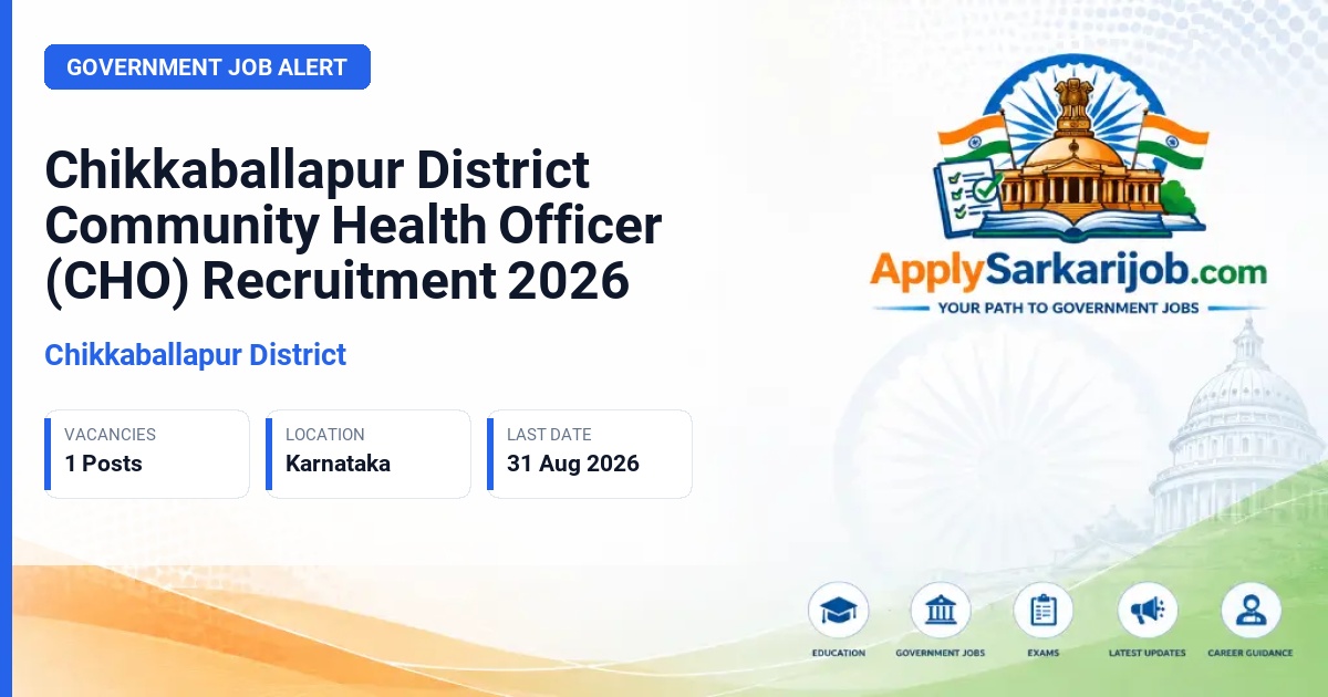 Chikkaballapur District - Community Health Officer (CHO) Official Notification Poster & Schedule
