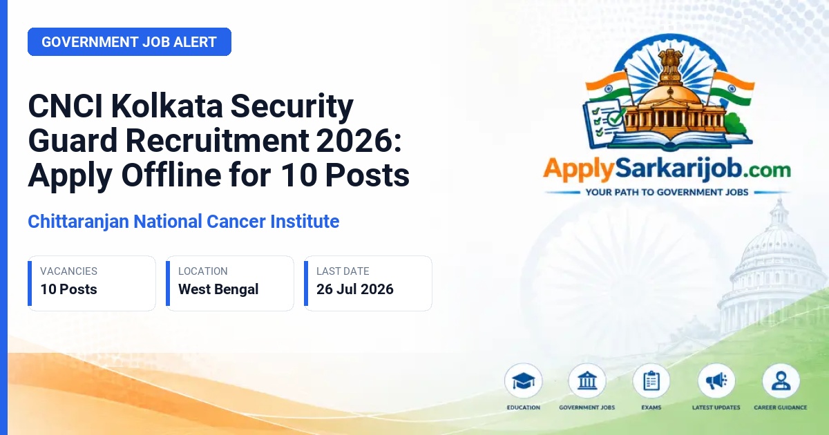 Chittaranjan National Cancer Institute - Security Guard Official Notification Poster & Schedule
