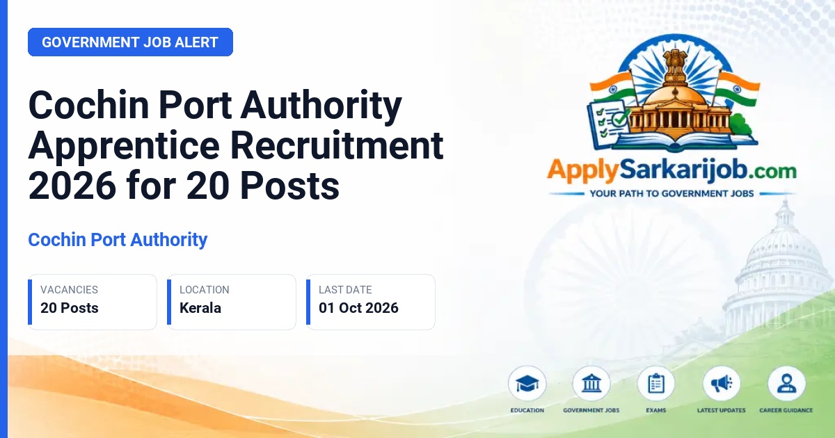 Cochin Port Authority - Apprentice (Civil Engineering) Official Notification Poster & Schedule