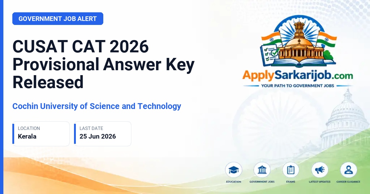Cochin University of Science and Technology - CUSAT CAT 2026 Entrance Exam Official Notification Poster & Schedule