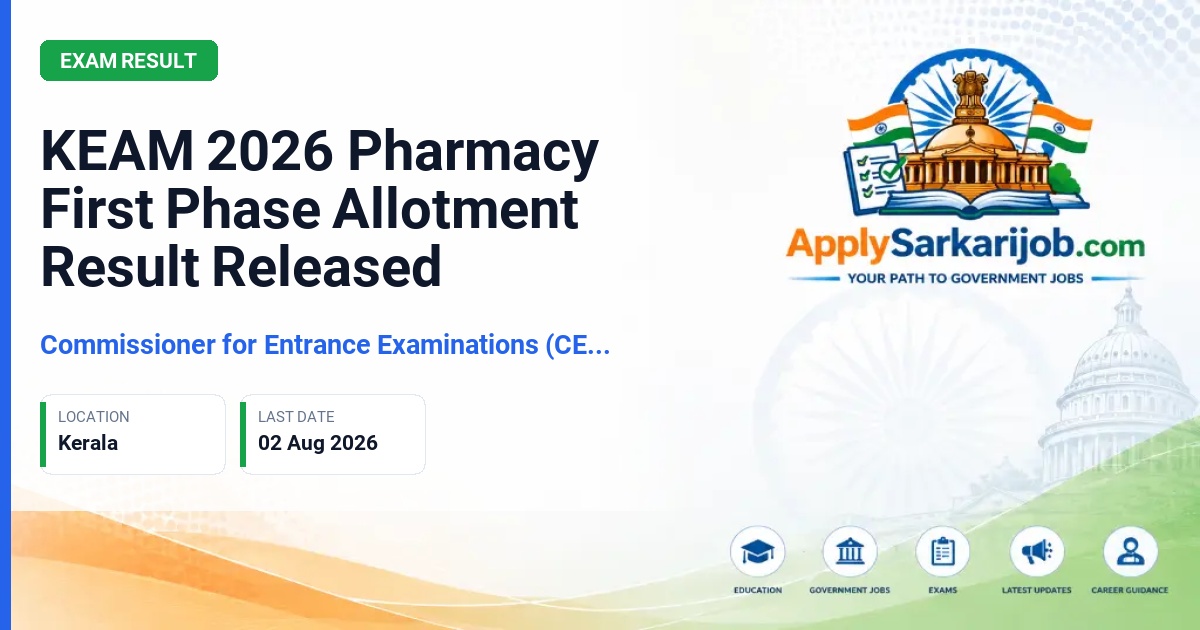 Commissioner for Entrance Examinations (CEE), Kerala - B.Pharm Admission 2026 Official Notification Poster & Schedule