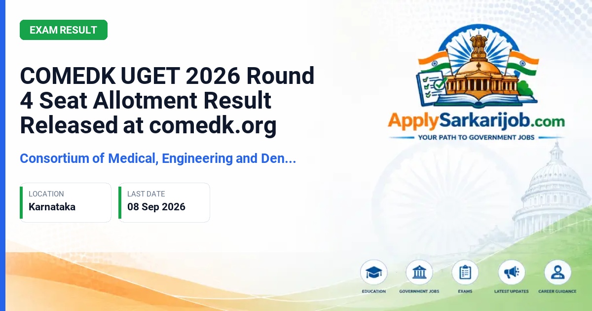 Consortium of Medical, Engineering and Dental Colleges of Karnataka - COMEDK UGET 2026 Engineering Admission Official Notification Poster & Schedule