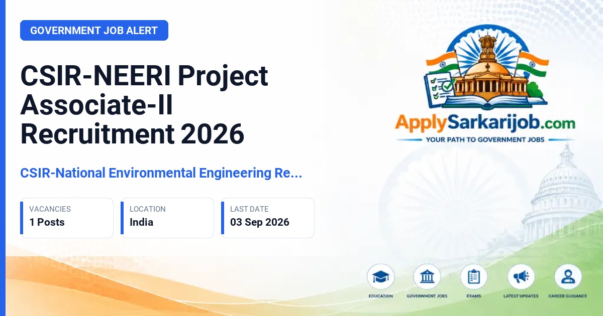 CSIR-National Environmental Engineering Research Institute - Project Associate-II Official Notification Poster & Schedule