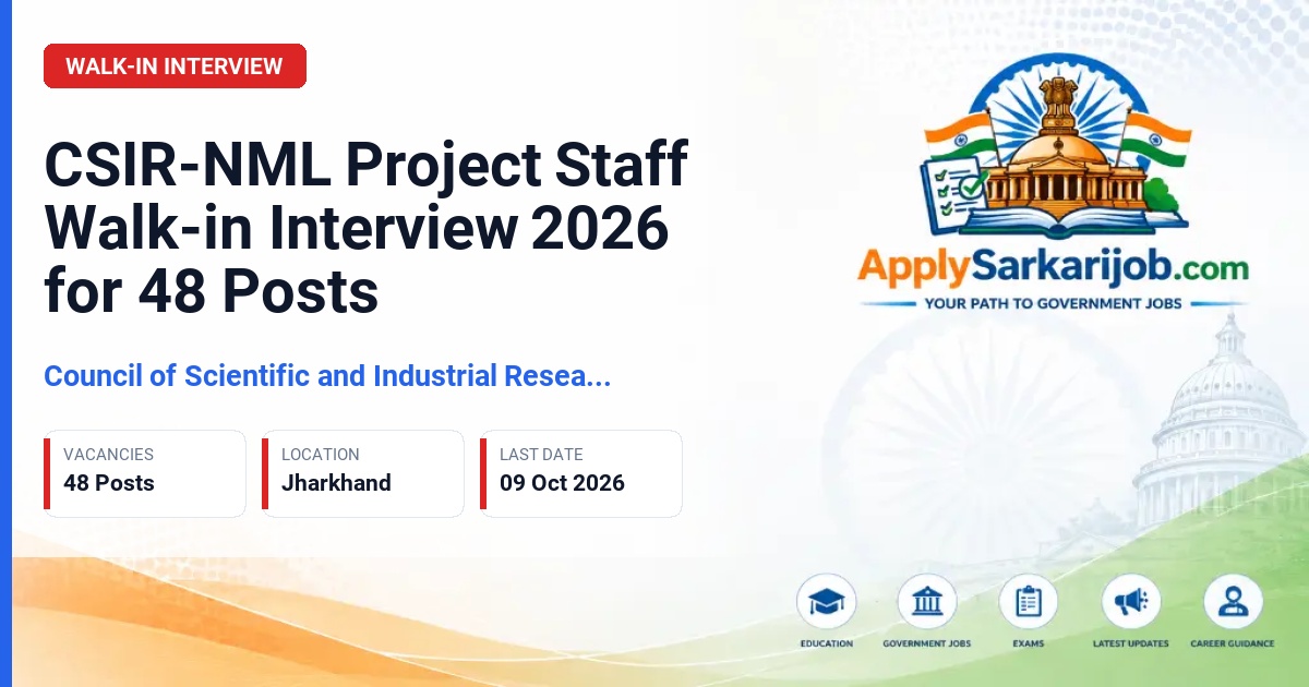 Council of Scientific and Industrial Research (CSIR) - Project Staff Official Notification Poster & Schedule