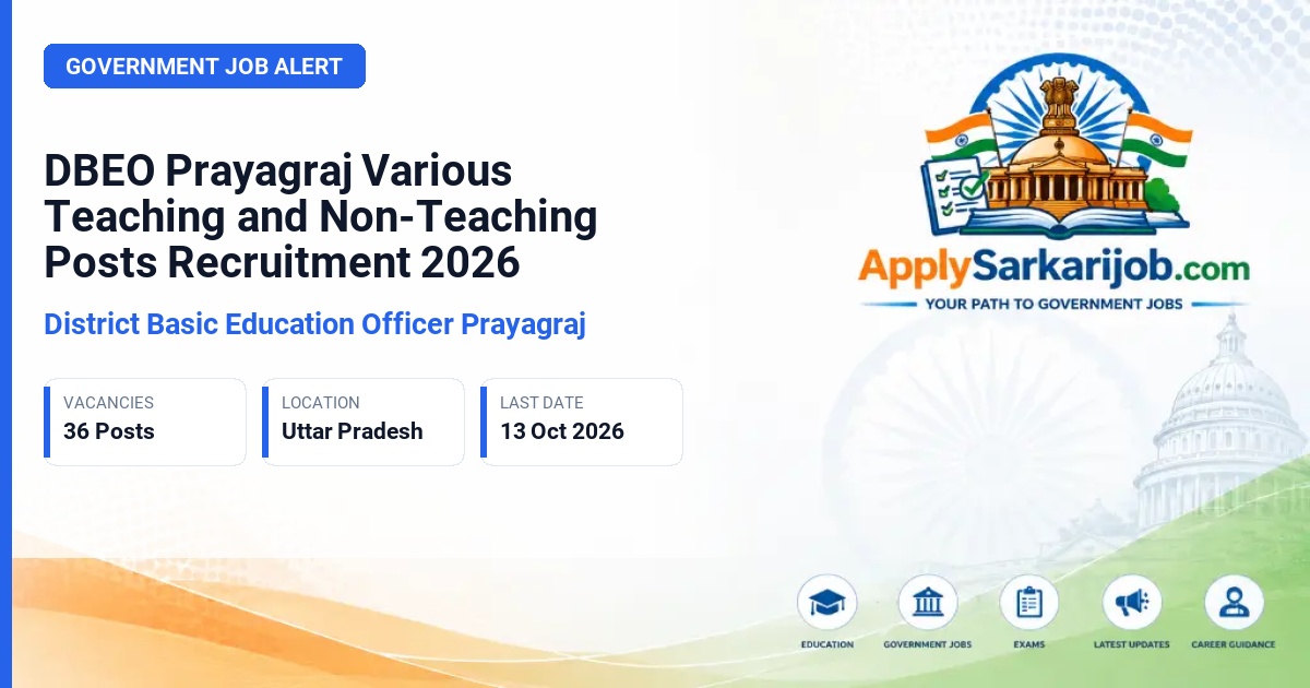 District Basic Education Officer Prayagraj - Various Teaching and Non-Teaching Posts Official Notification Poster & Schedule