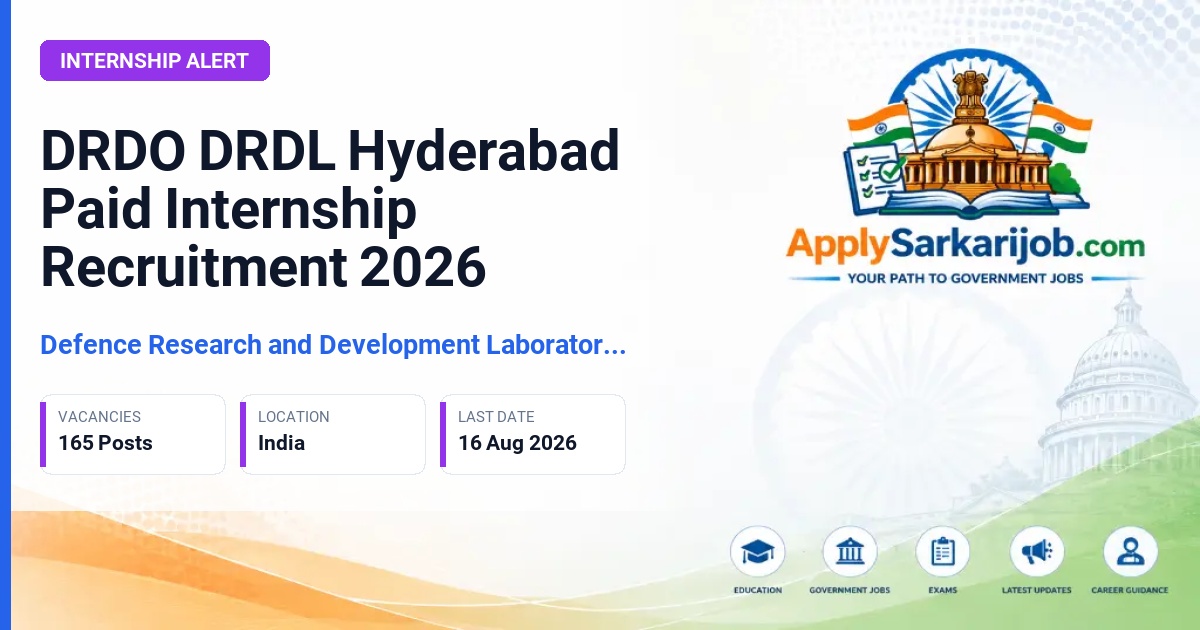 Defence Research and Development Laboratory (DRDL) - Intern Official Notification Poster & Schedule