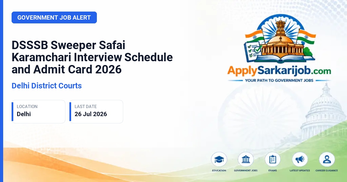 Delhi District Courts - Sweeper/Safai-Karamchari Official Notification Poster & Schedule