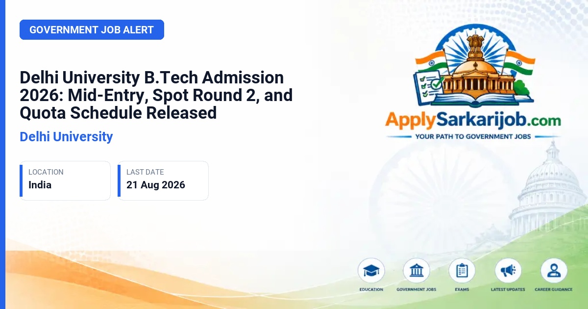 Delhi University - B.Tech Admissions 2026-27 Official Notification Poster & Schedule