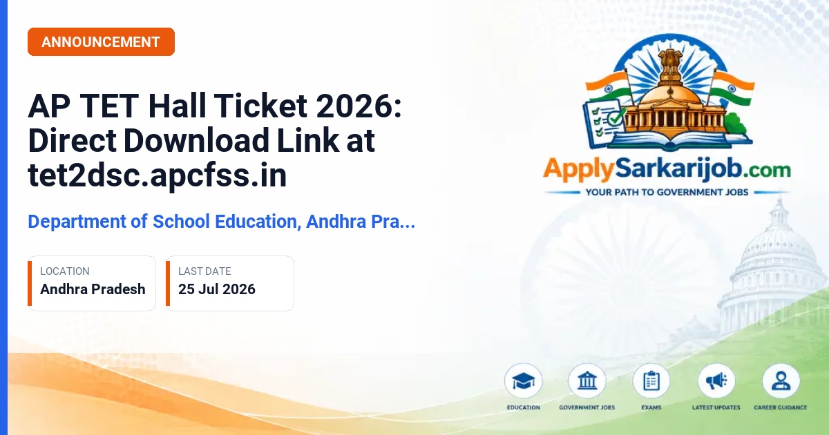 Department of School Education, Andhra Pradesh - Teacher (TET Qualified) Official Notification Poster & Schedule