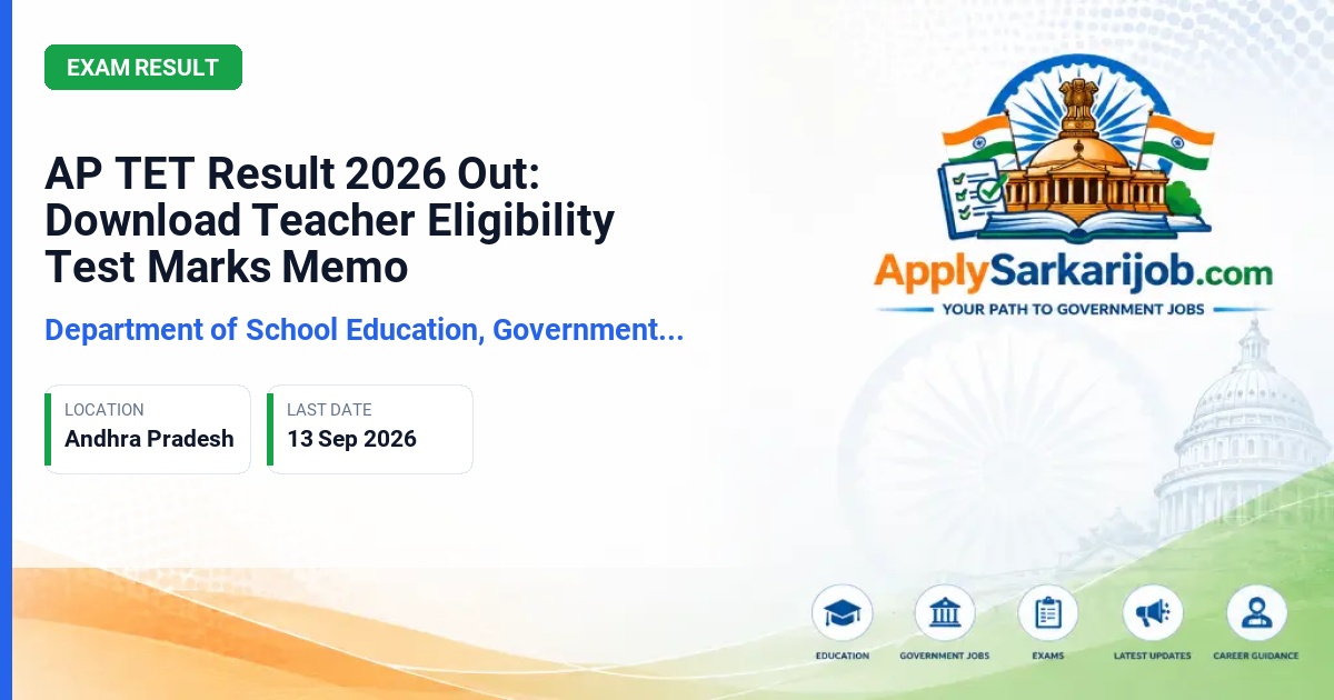Department of School Education, Government of Andhra Pradesh - Andhra Pradesh Teacher Eligibility Test (AP TET) Official Notification Poster & Schedule