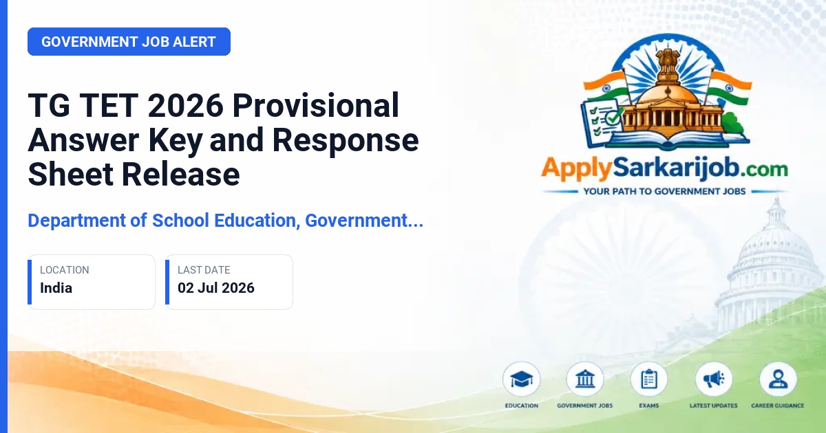 Department of School Education, Government of Telangana - Teacher (TET Qualified) Official Notification Poster & Schedule