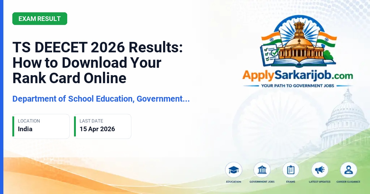 Department of School Education, Government of Telangana - D.El.Ed / D.P.SE Admission Official Notification Poster & Schedule