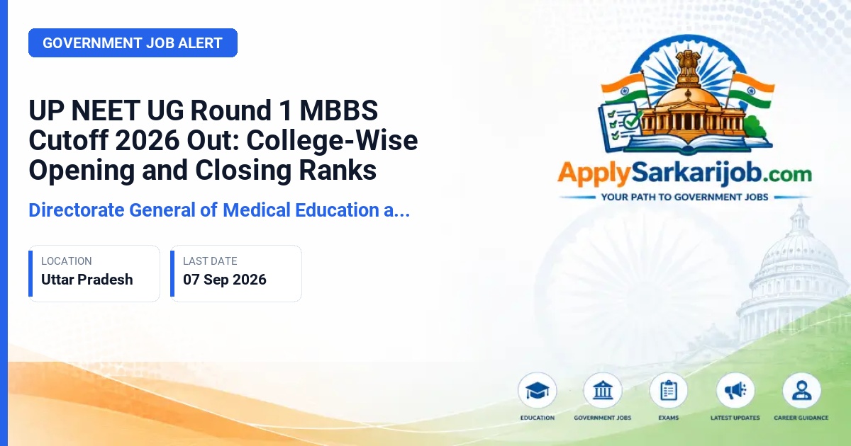 Directorate General of Medical Education and Training (DGME), Uttar Pradesh - UP NEET UG MBBS Admission 2026 Official Notification Poster & Schedule