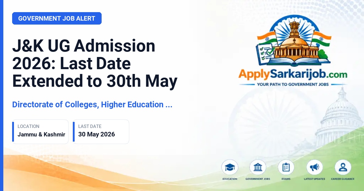 Directorate of Colleges, Higher Education Department, J&K - UG Admission 2026 Official Notification Poster & Schedule