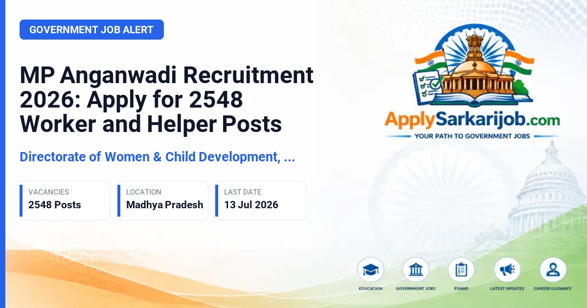 Directorate of Women & Child Development, Madhya Pradesh - Anganwadi Worker & Helper Official Notification Poster & Schedule