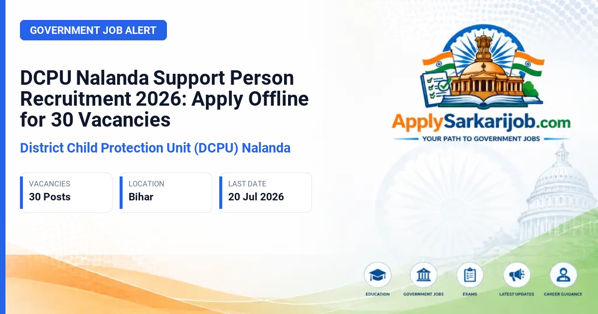 District Child Protection Unit (DCPU) Nalanda - Support Person Official Notification Poster & Schedule