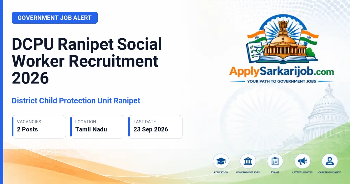 District Child Protection Unit Ranipet - Social Worker Official Notification Poster & Schedule