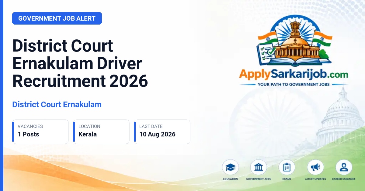 District Court Ernakulam - Driver Official Notification Poster & Schedule