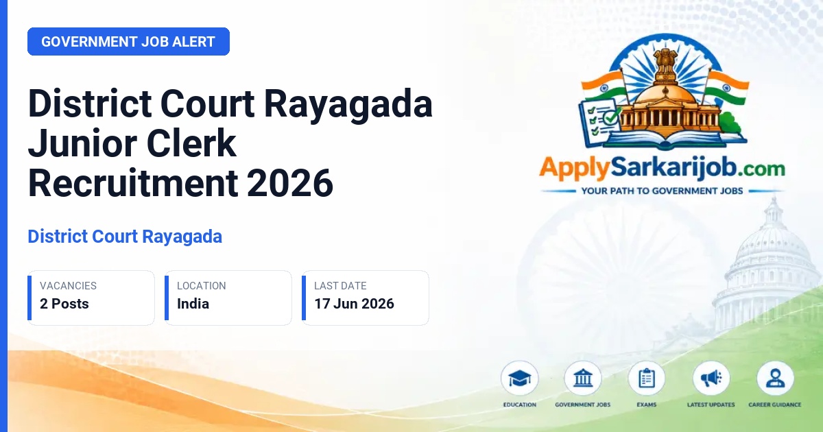 District Court Rayagada - Junior Clerk/Copyist Official Notification Poster & Schedule