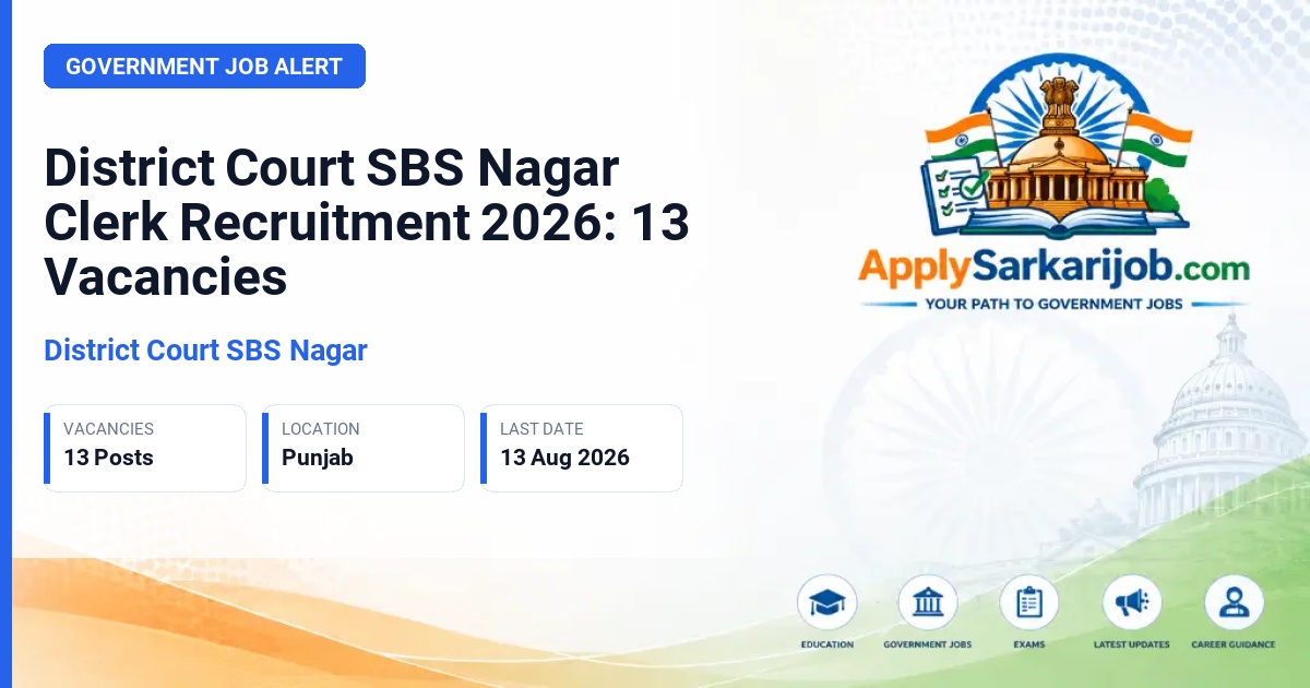 District Court SBS Nagar - Clerk Official Notification Poster & Schedule