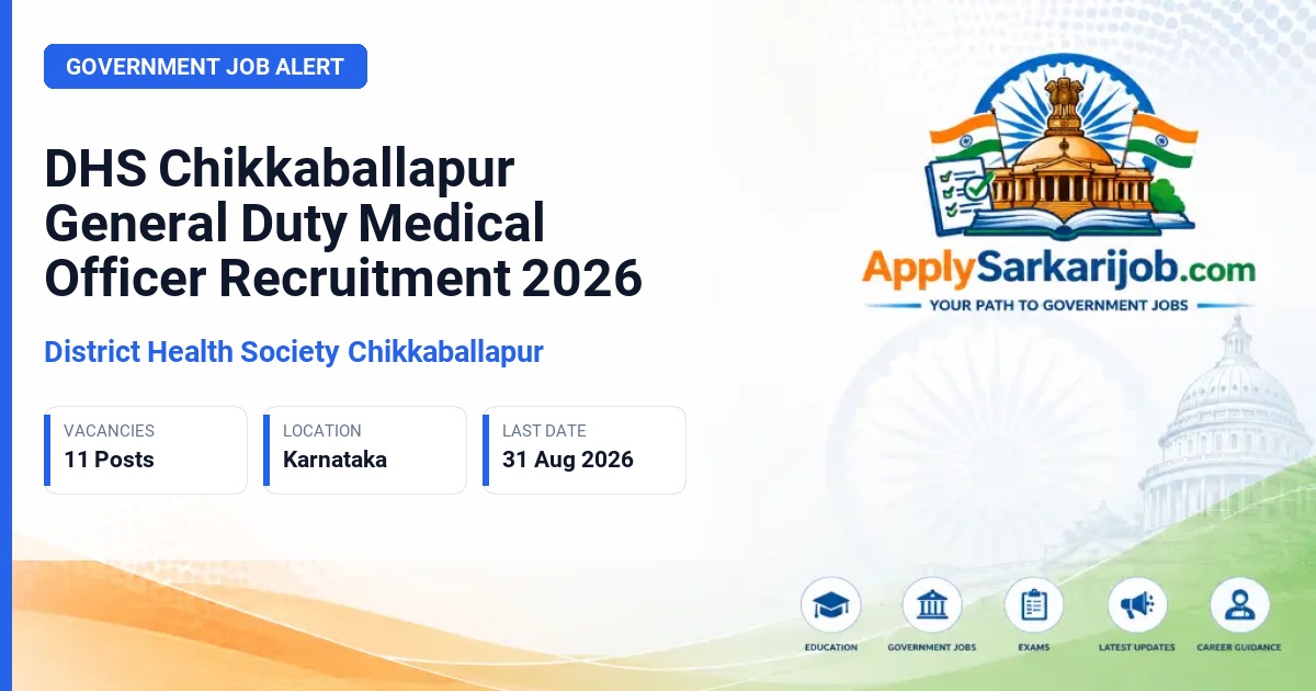 District Health Society Chikkaballapur - General Duty Medical Officer Official Notification Poster & Schedule